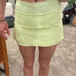 Lululemon Athletica Green Ruched Mini Skirt